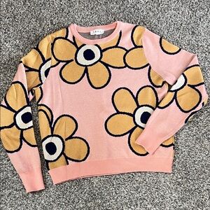 THML thick soft floral sweater